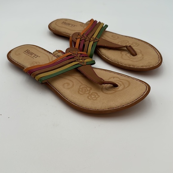 Born Hoda Citrus Multi Flat Thong Flip Flop Sandals Womens - Picture 10 of 13